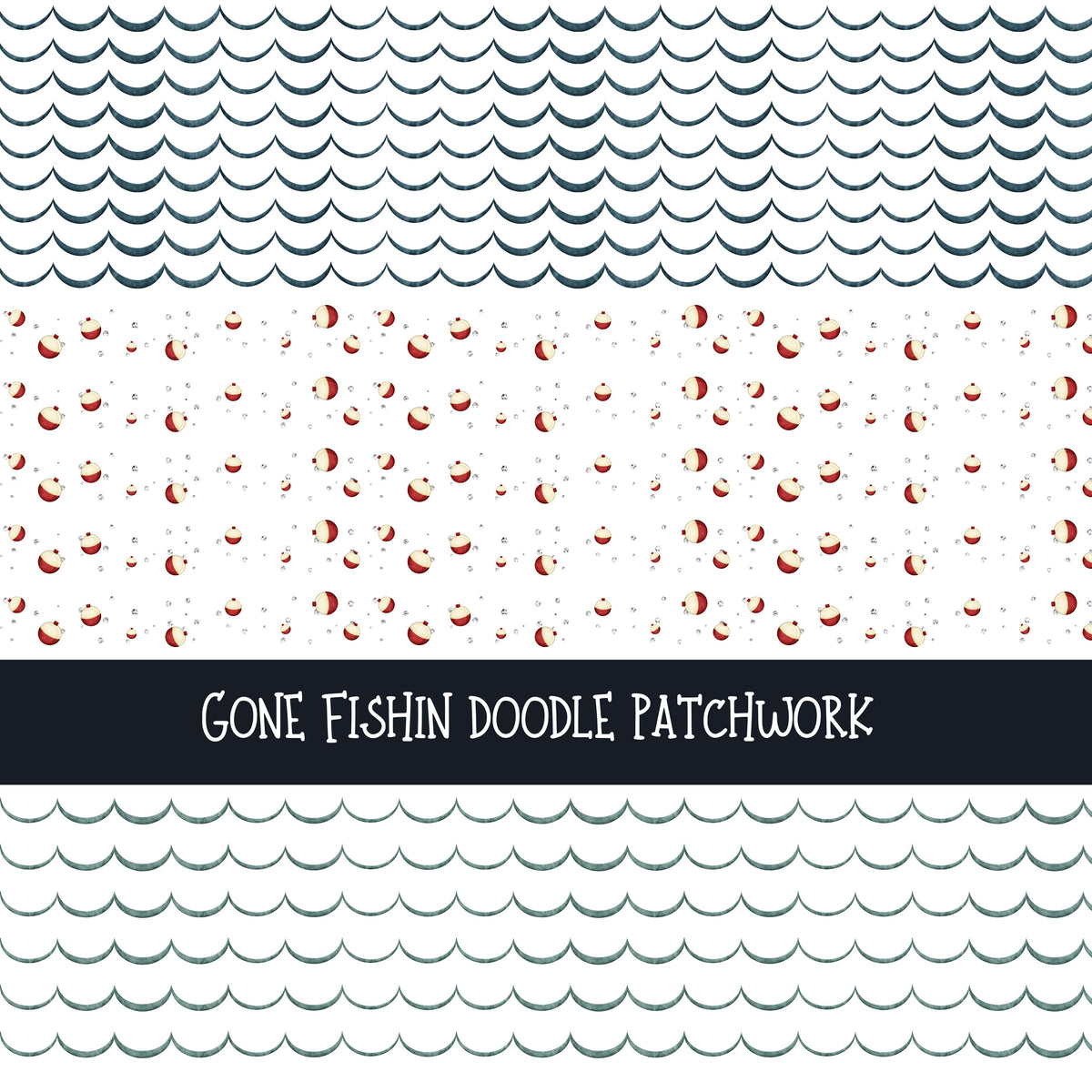 Gone Fishin Doodle Patchwork Set