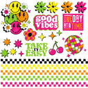 Good Vibes UV DTF Decal accent Sheet 10x10