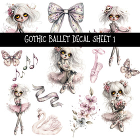 Gothic Ballet UV DTF Decal sheets 2 styles