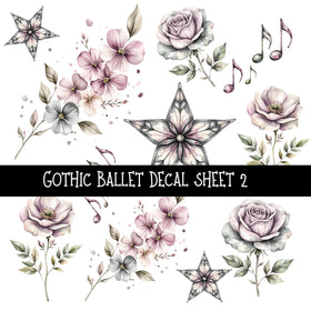 Gothic Ballet UV DTF Decal sheets 2 styles