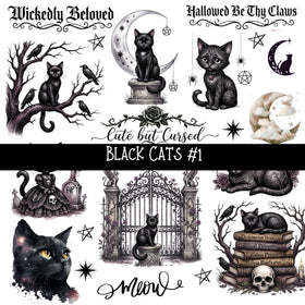 Black Cat UV DTF Decal sheets 4 Designs available