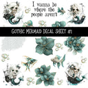 Gothic Mermaid UV DTF Decal sheet 2 sheet designs available