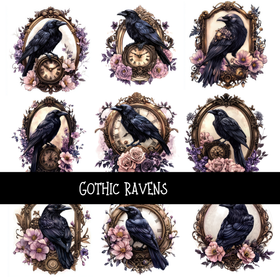 Gothic Ravens UV DTF Decal sheets