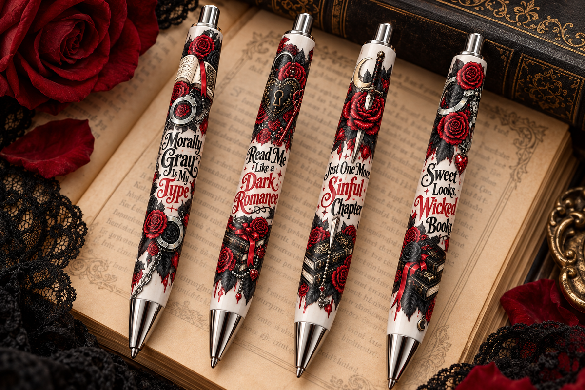 Dark Romance Bookmarks/Pen Wraps UV DTF Decal sheet- set of 7 Designs