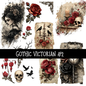 Gothic Rose torn Pages UV DTF Decal sheets 3 designs available