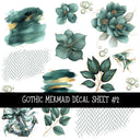 Gothic Mermaid UV DTF Decal sheet 2 sheet designs available