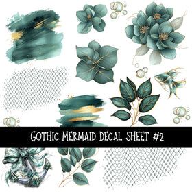Gothic Mermaid UV DTF Decal sheet 2 sheet designs available