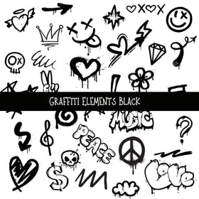 Graffiti elements UV DTF Decal sheets 3 color Options