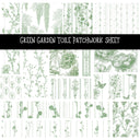Green Garden Toile Patchwork precut vinyl sheet available in 12x12 or 6x6 sizes
