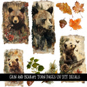 Grin and Bear it Torn Pages UV DTF Decal sheets 2 Designs available