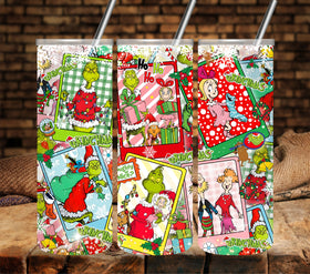 Grinch Collage vinyl tumbler wraps