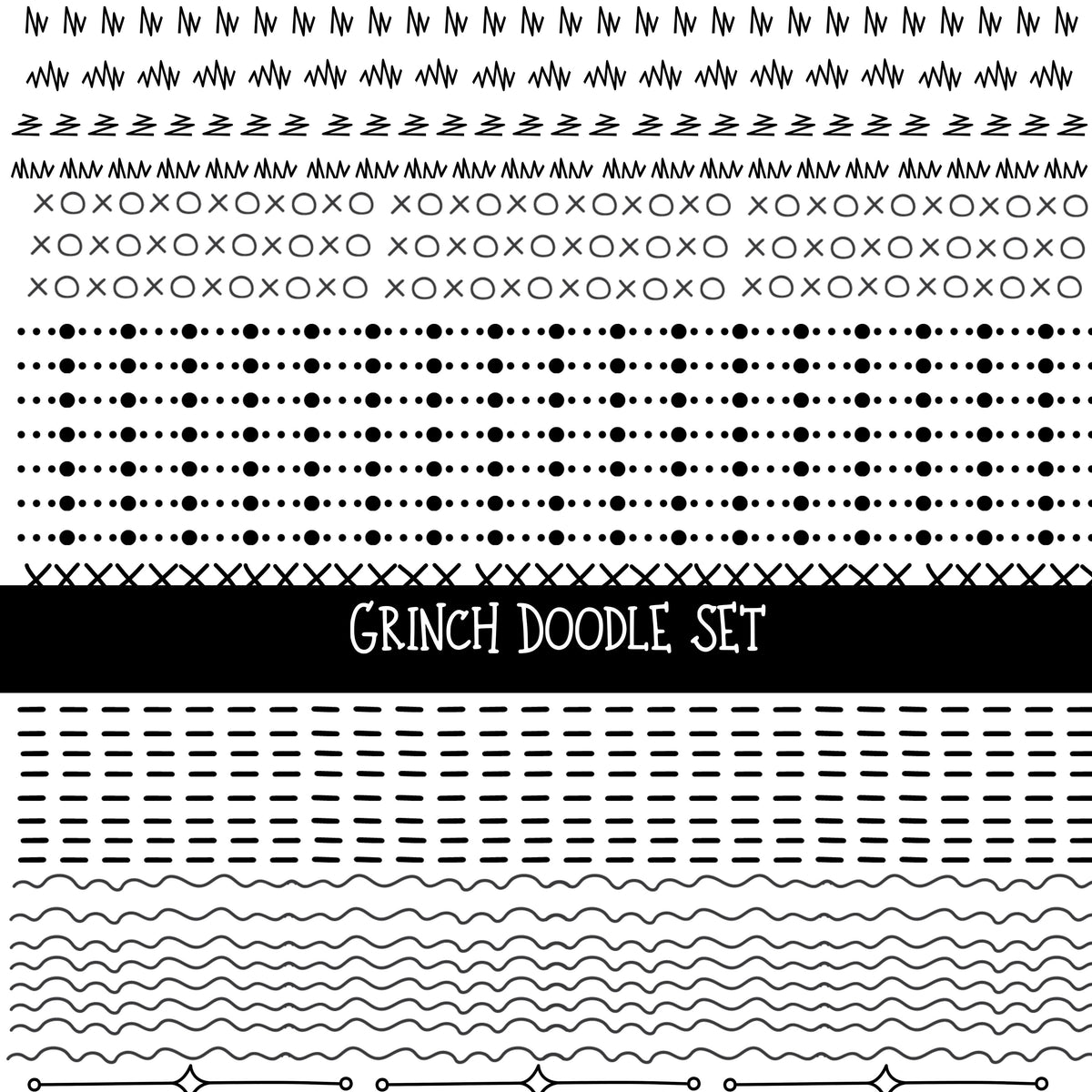 Grinch Doodle Patchwork Set