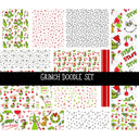 Grinch Doodle Patchwork Set