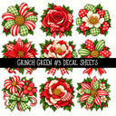 Grinch Green Torn Pages UV DTF Decal sheets 5 Designs available