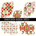 Grinch Green Torn Pages UV DTF Decal sheets 5 Designs available