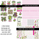 Grinch Pink Doodle Patchwork Set