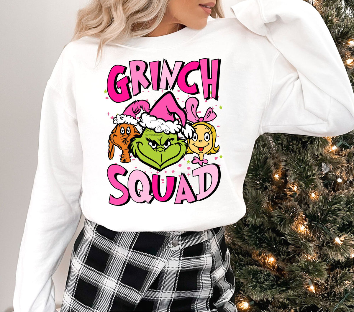 Grinch Squad pink DTF Transfers