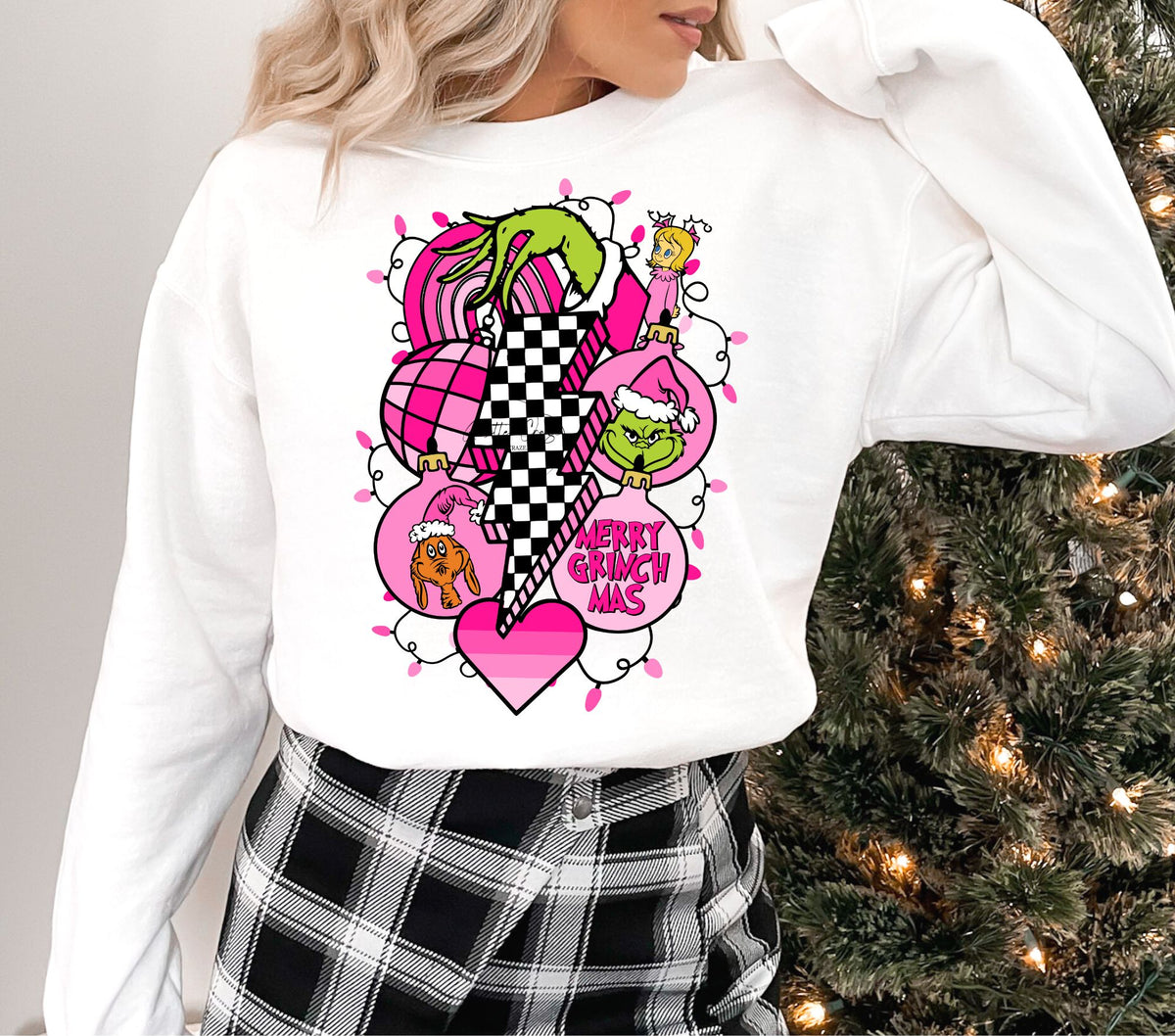Retro Grinchmas Pink DTF Transfers