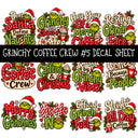 Grinchy Coffee Crew UV DTF Decal sheets 13 Designs available