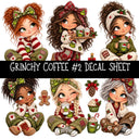 Grinchy Coffee UV DTF Decal sheets 12 Designs available