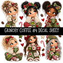Grinchy Coffee UV DTF Decal sheets 12 Designs available