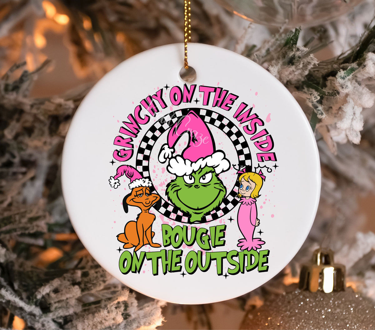 Grinchy on the inside Pink available in UV DTF Decals and DTF Transfers