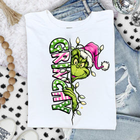 Grinchy full color Pink DTF Transfers