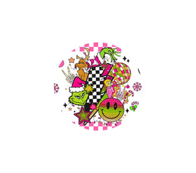 Grinchy Pink Tumbler Butt UV DTF Decals 5 Sizes