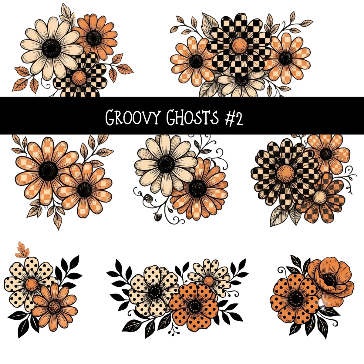 Groovy Ghosts UV DTF Decal sheets 2 Designs available