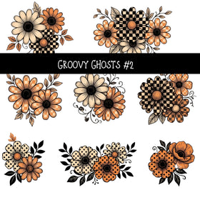 Groovy Ghosts UV DTF Decal sheets 2 Designs available