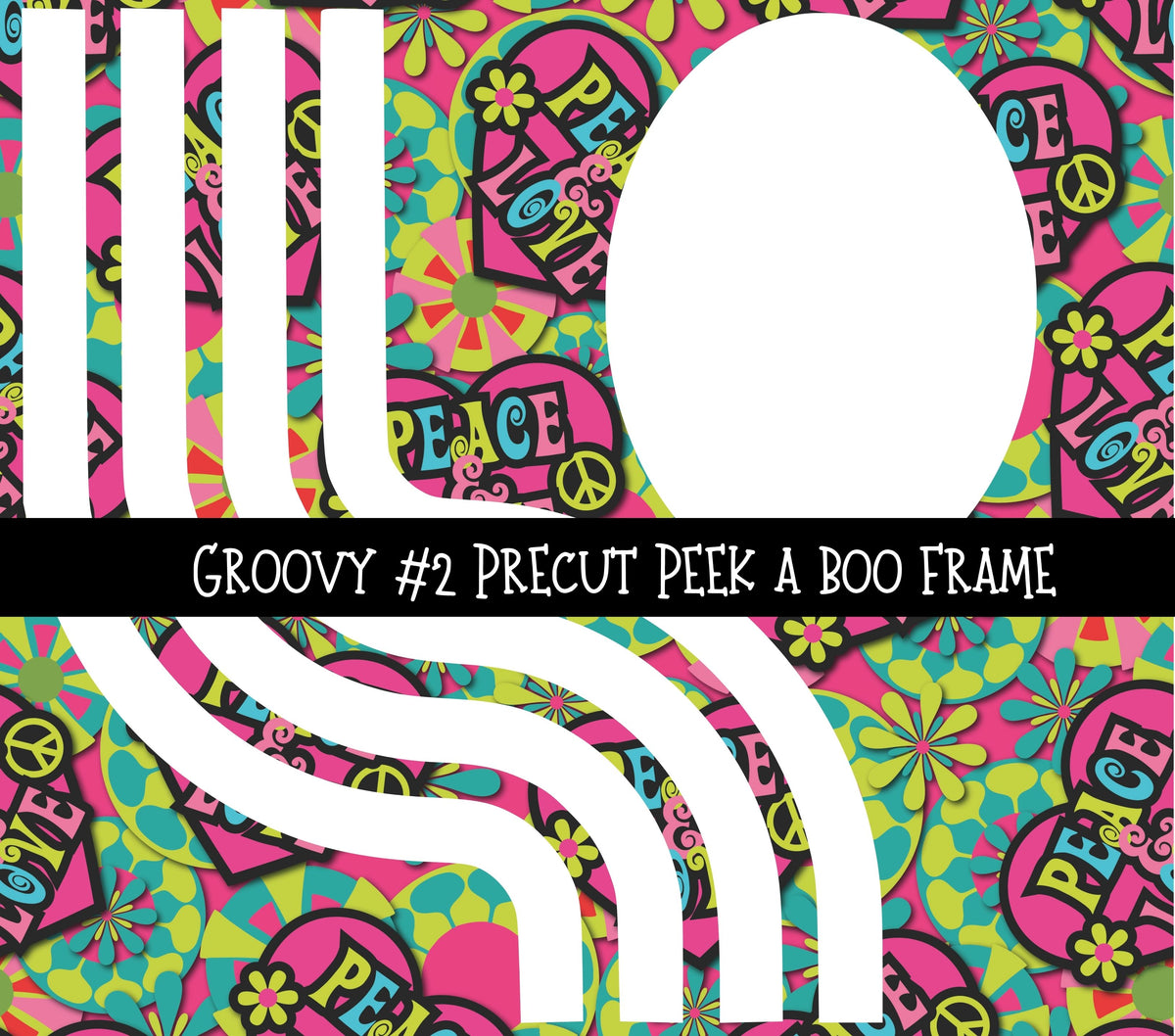 Groovy Precut Peek a Boo Frame vinyl tumbler wraps 8 designs
