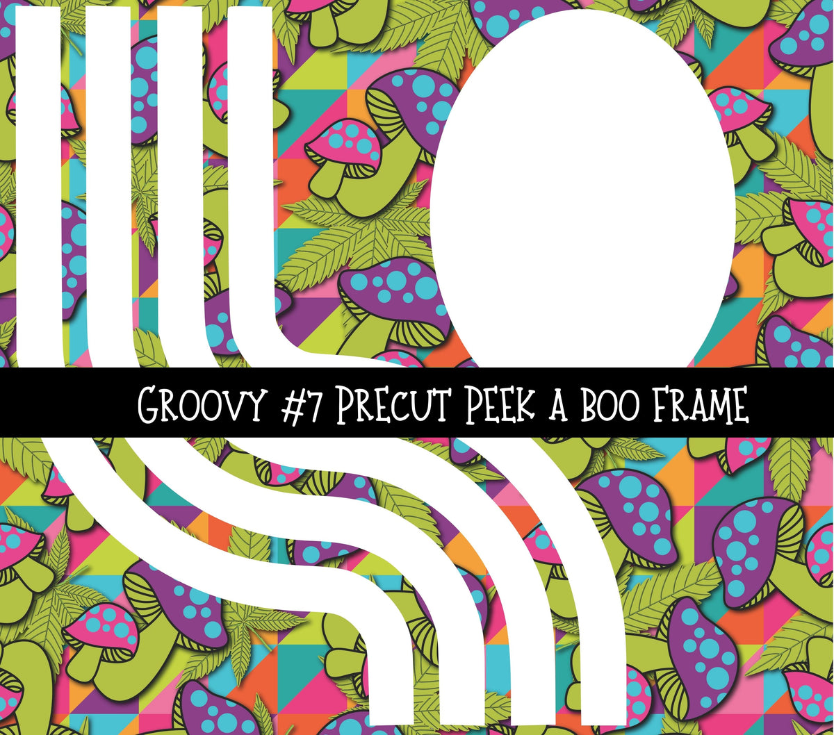 Groovy Precut Peek a Boo Frame vinyl tumbler wraps 8 designs