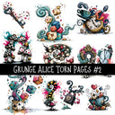 Grunge Alice Torn Pages UV DTF Decal sheets 11 Designs available