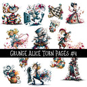 Grunge Alice Torn Pages UV DTF Decal sheets 11 Designs available