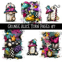 Grunge Alice Torn Pages UV DTF Decal sheets 11 Designs available