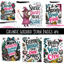 Grunge Wizard Torn Pages UV DTF Decal sheets 9 Designs available