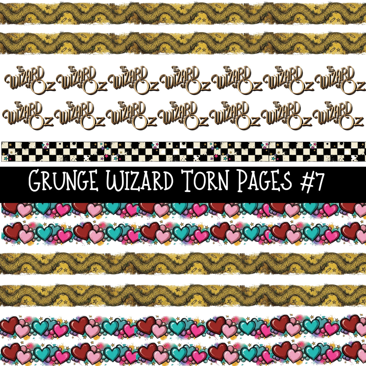 Grunge Wizard Torn Pages UV DTF Decal sheets 9 Designs available