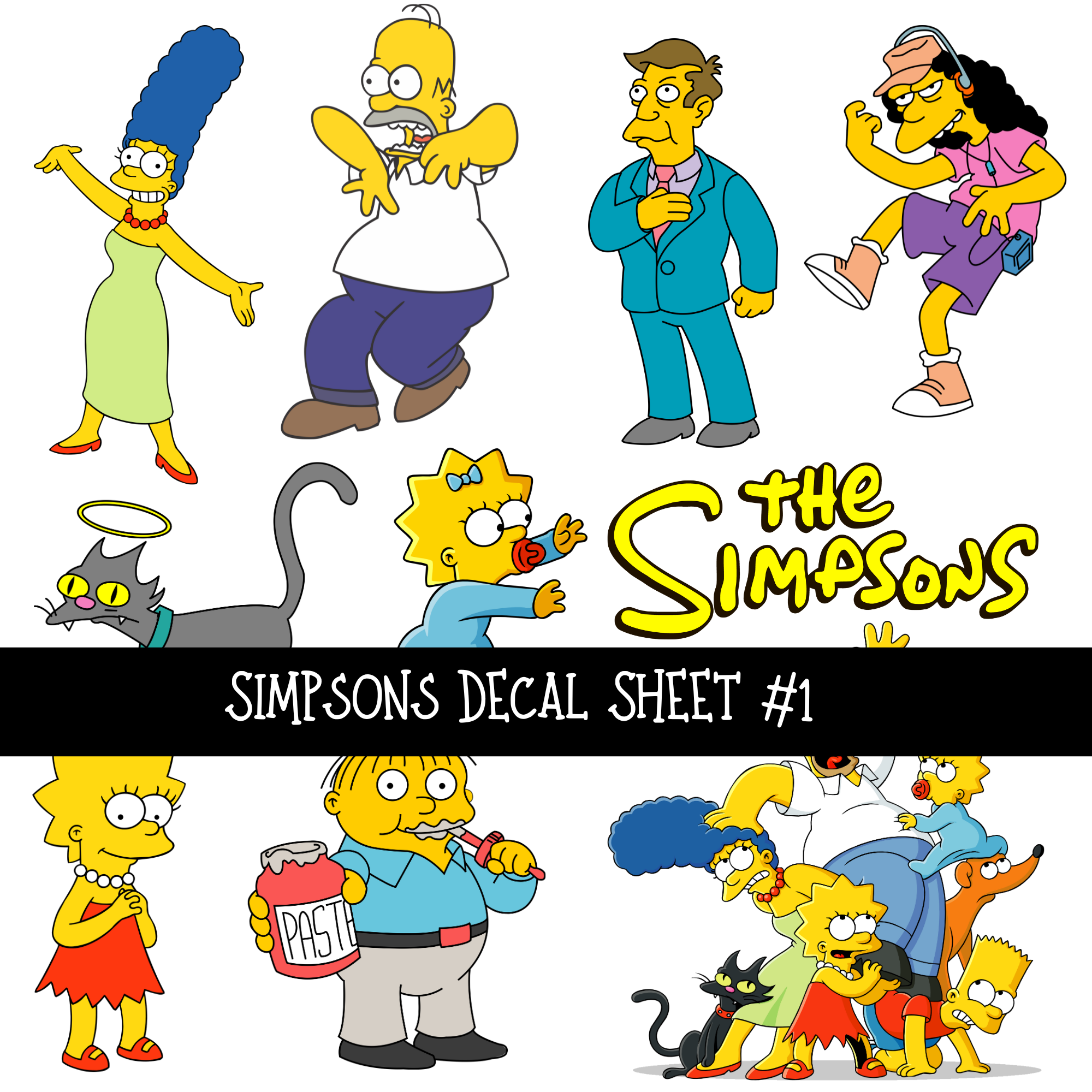 Simpsons Decal Sheets 4 options – Kraft Craze