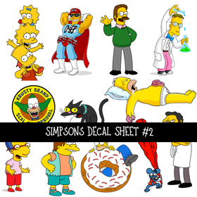 Simpsons Decal Sheets 4 options