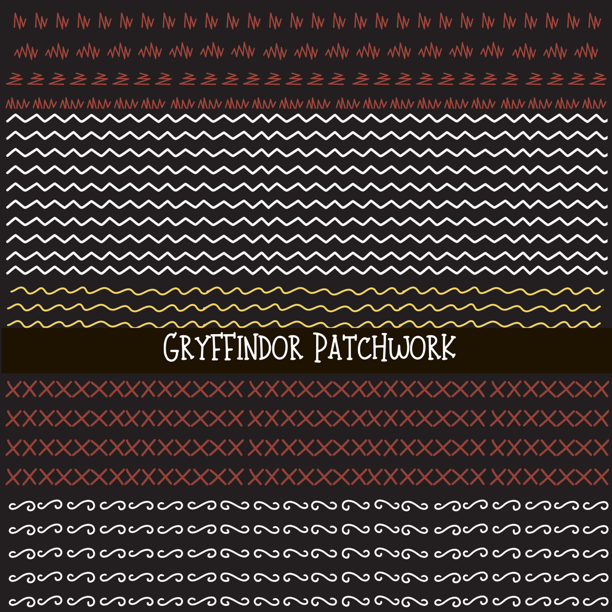 Gryffindor Doodle Patchwork Set