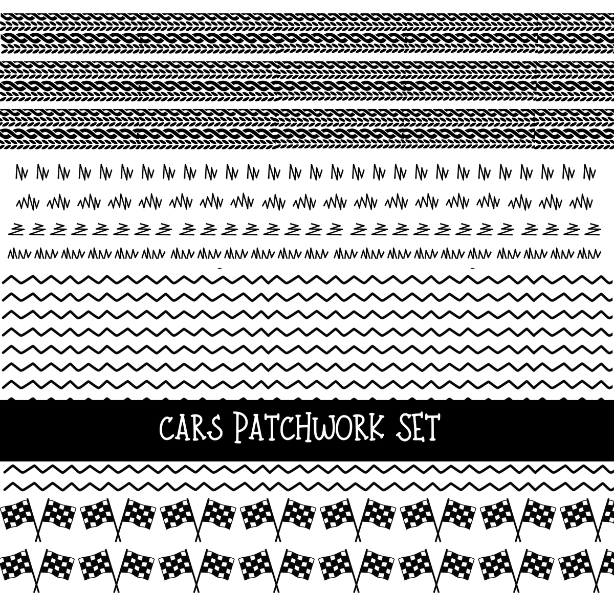 Cars Doodle Patchwork Set