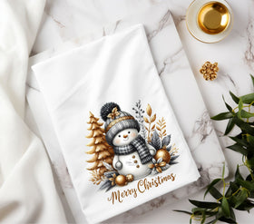 Merry Christmas Snowman pillow and towel size dtf transfers