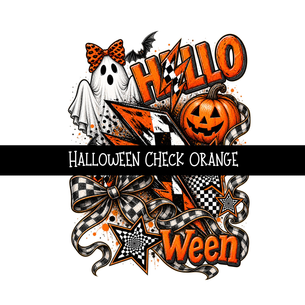 Halloween Check UV DTF Decal 3 colors