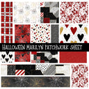 Halloween Marilyn Patchwork precut vinyl sheet available in 12x12 or 6x6 sizes