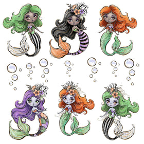 Halloween Mermaid UV DTF Decal Sheets-4 Design Options