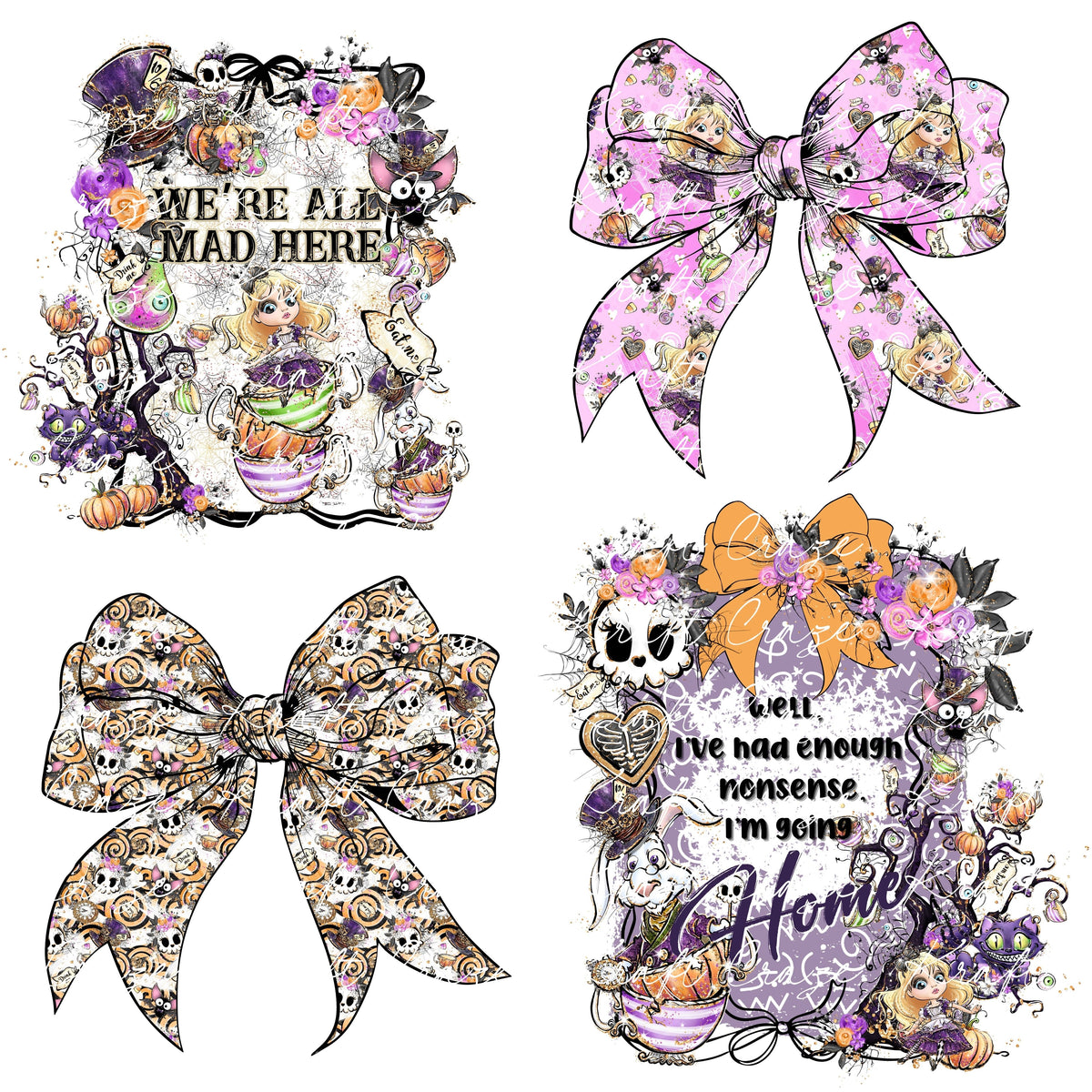 Halloween Wonderland UV DTF Decal Sheets-4 Design Options