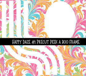 Happy Daze Precut Peek a Boo Frame vinyl tumbler wraps 8 designs (Copy)