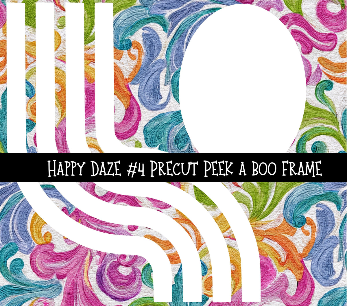 Happy Daze Precut Peek a Boo Frame vinyl tumbler wraps 8 designs (Copy)