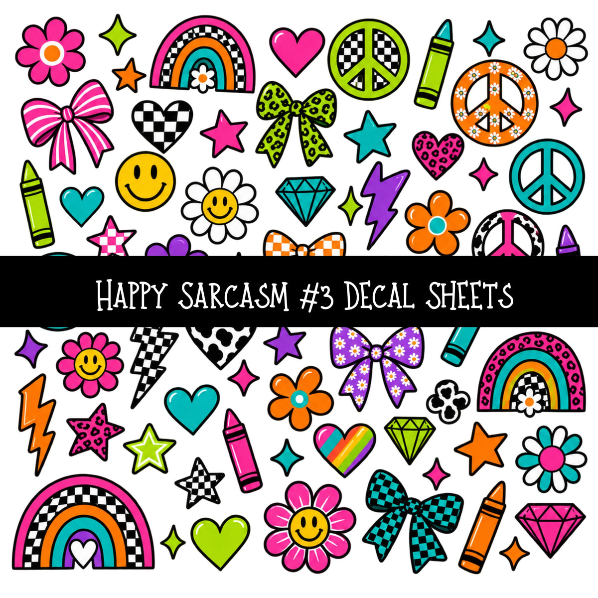 Happy Sarcasm UV DTF Decal sheets 6 Designs available