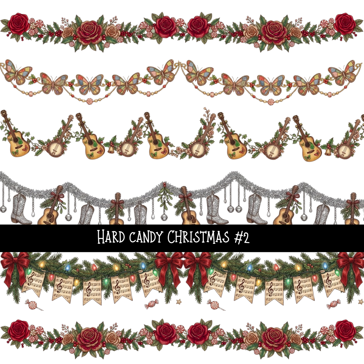 Hard Candy Christmas UV DTF Decal sheets 5 Designs available
